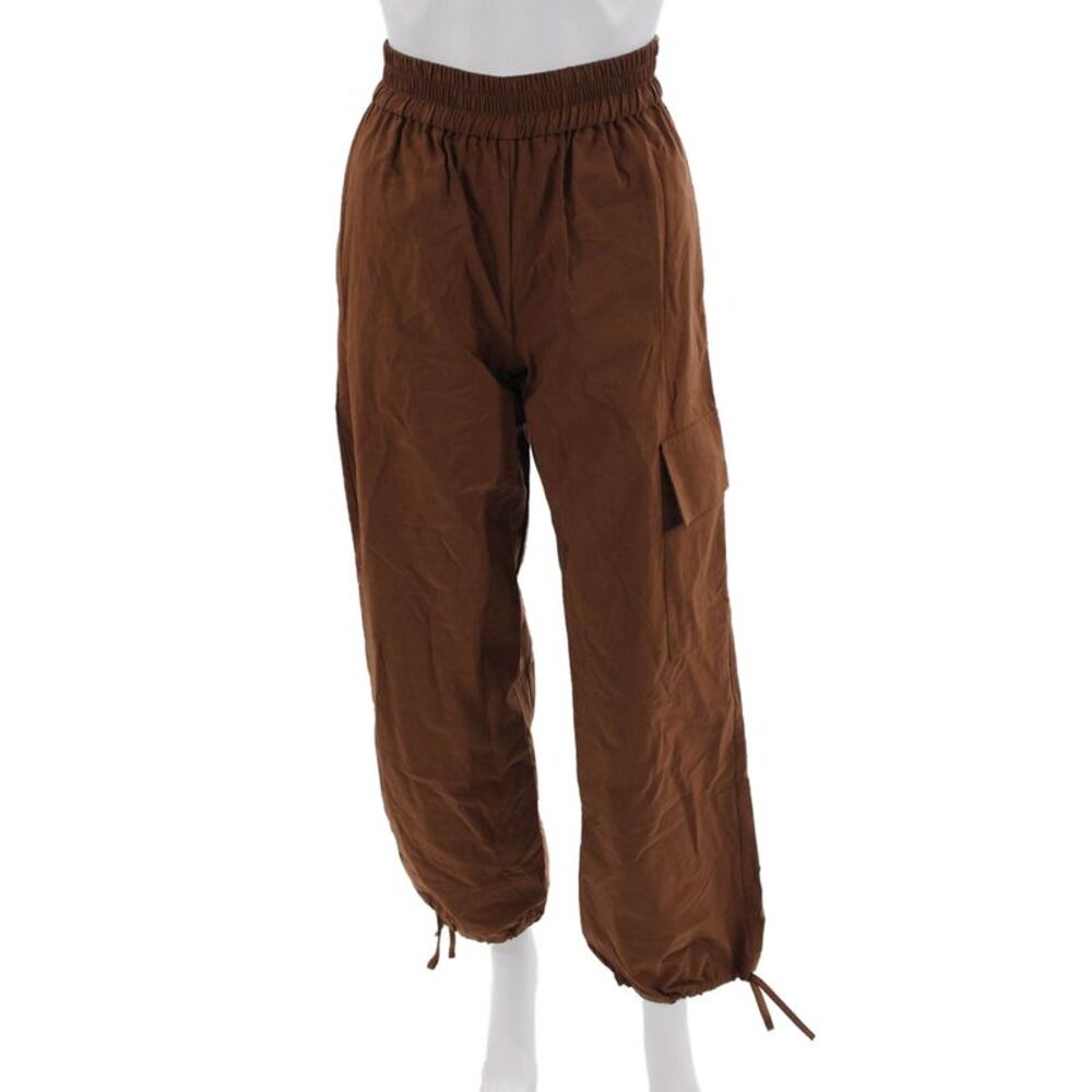Aligne Unisex Cargo Jogger Pants Brown Drawstring Size 0
